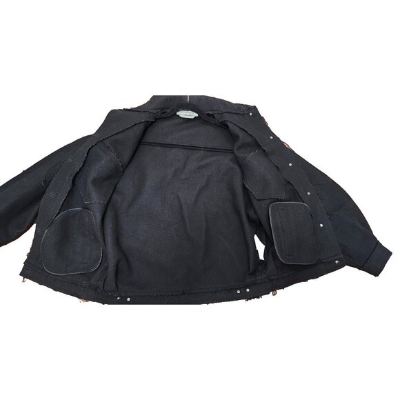 Max Mara Sportmax Black 100% Virgin Wool Jacket Women’s Frayed Hem Italy Size 2 - Picture 14 of 16